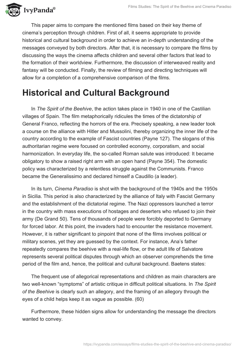 Films Studies: The Spirit of the Beehive and Cinema Paradiso. Page 2