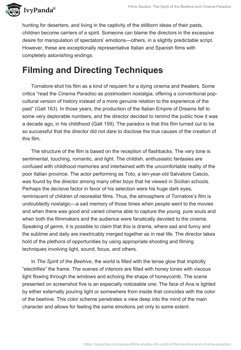 Films Studies: The Spirit of the Beehive and Cinema Paradiso. Page 5