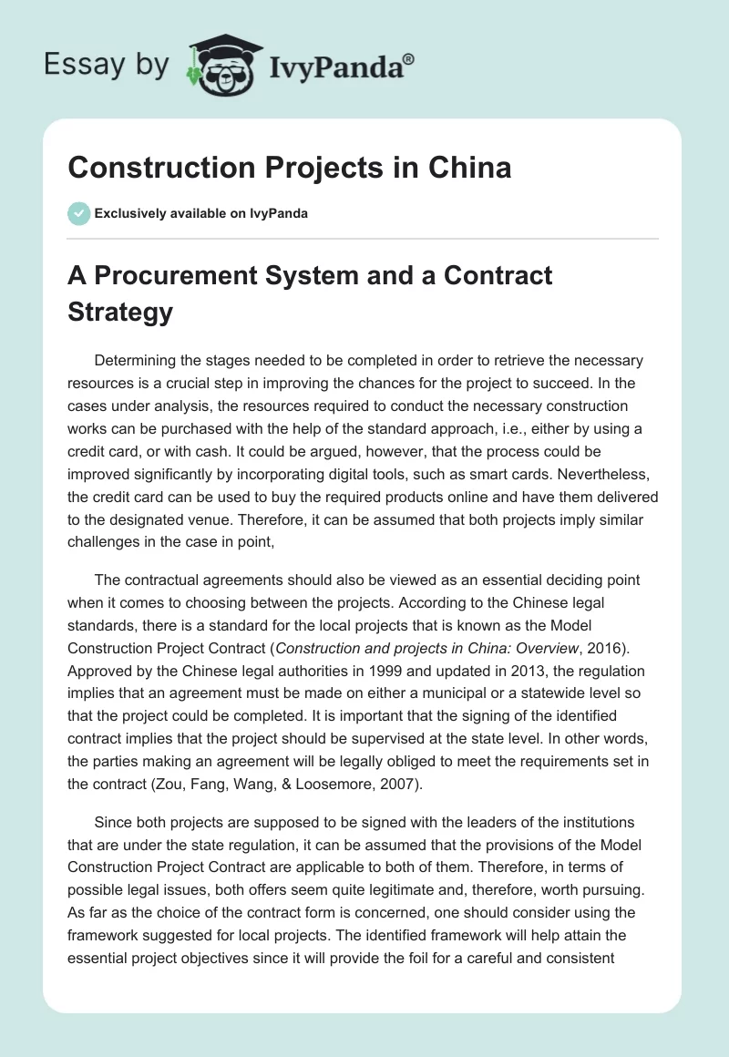 Construction Projects in China. Page 1