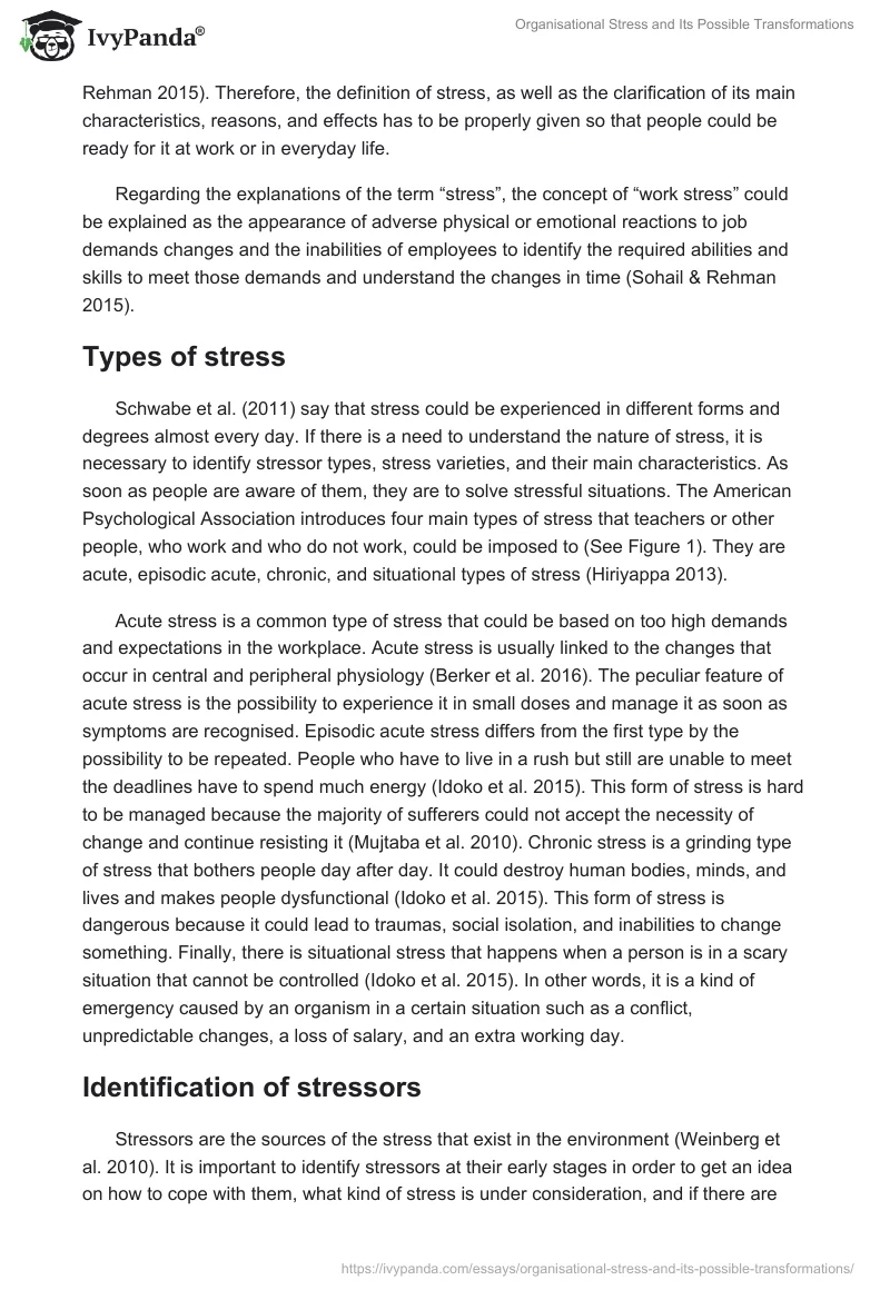 Organisational Stress and Its Possible Transformations. Page 5
