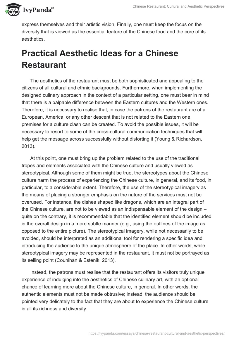 Chinese Restaurant: Cultural and Aesthetic Perspectives. Page 2