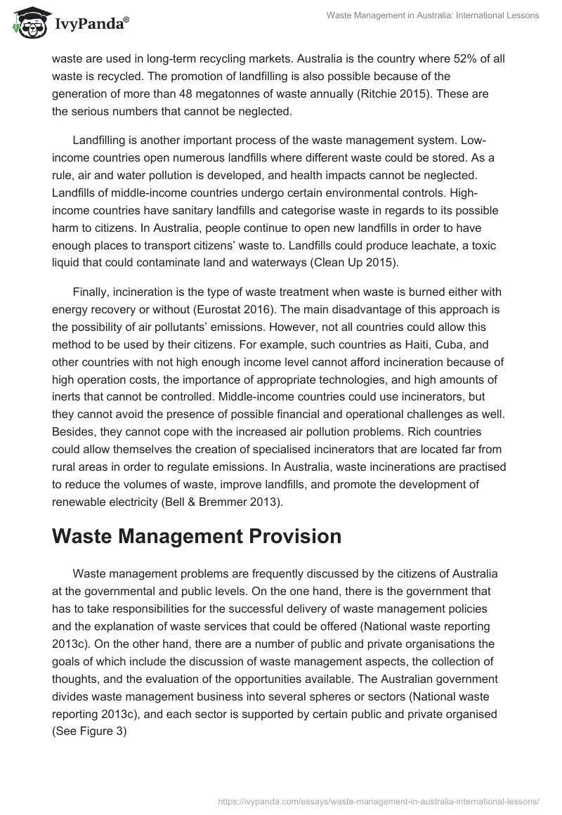 Waste Management in Australia: International Lessons. Page 5