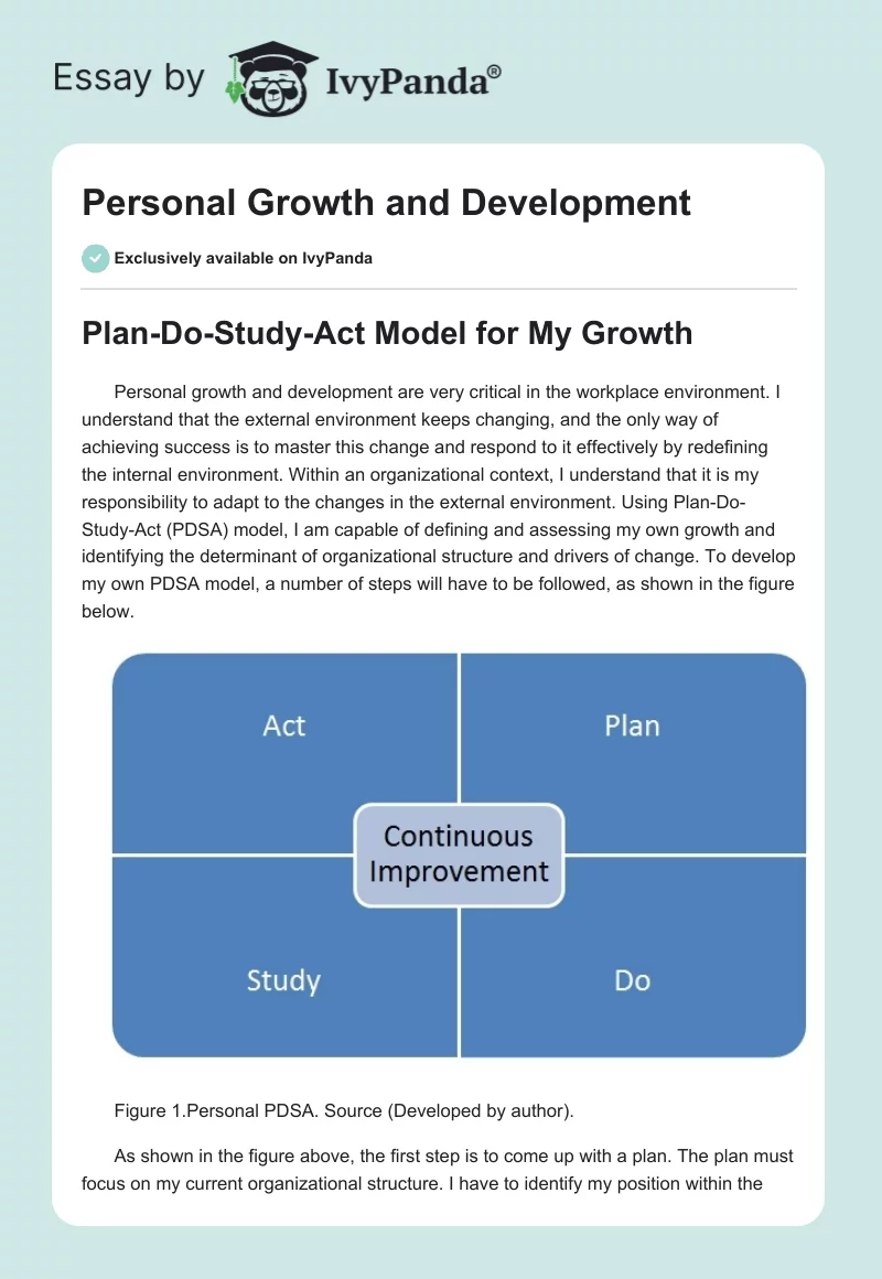 Personal Growth and Development. Page 1