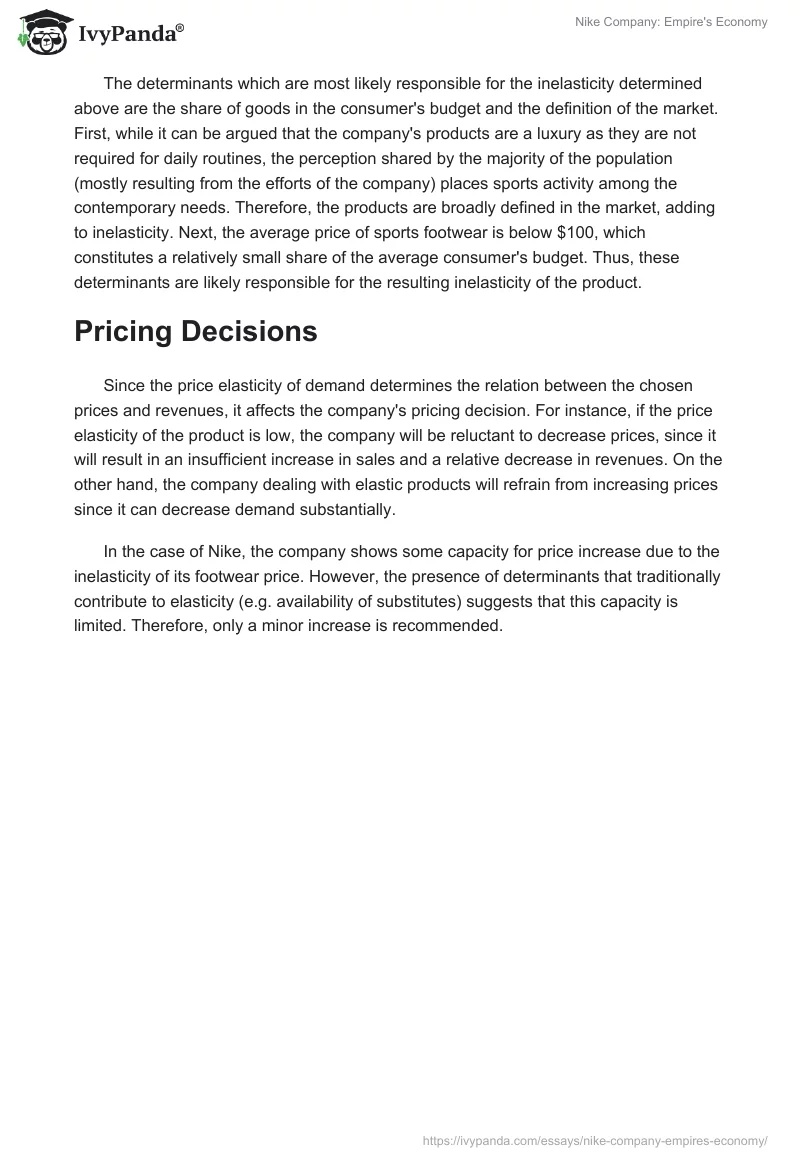 Nike Company: Empire's Economy. Page 5