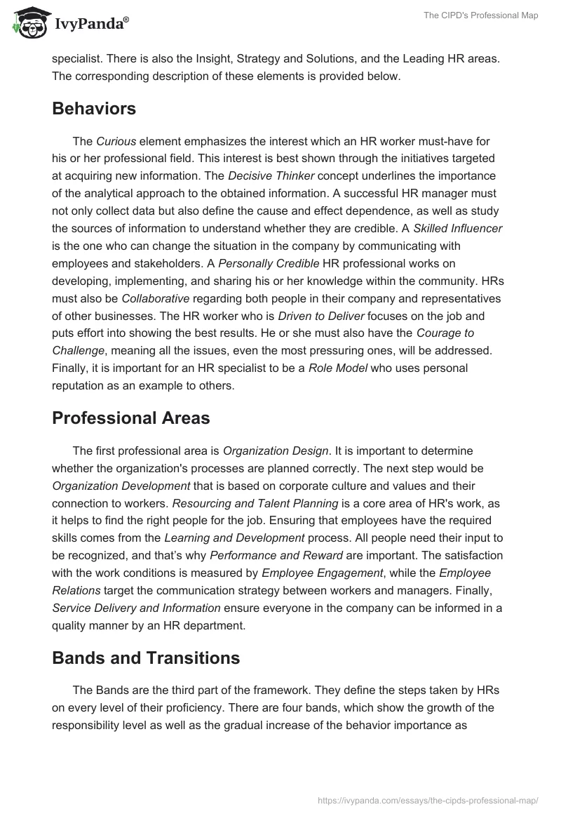 The CIPD's Professional Map. Page 2