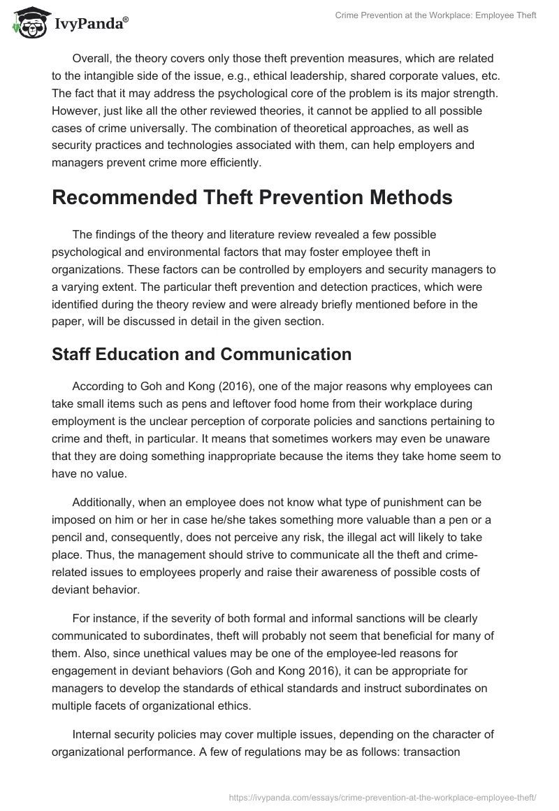 Crime Prevention at the Workplace: Employee Theft. Page 5