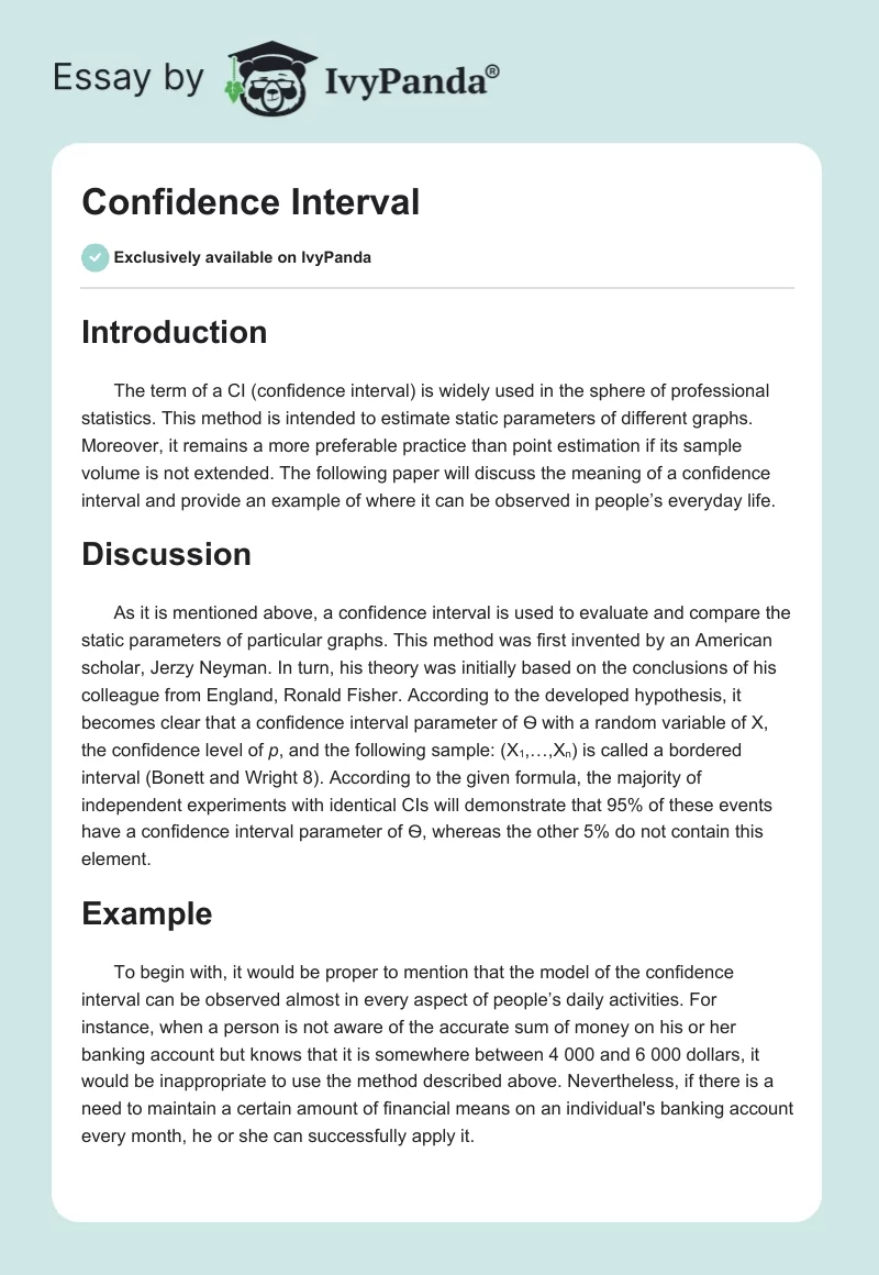 Confidence Interval. Page 1