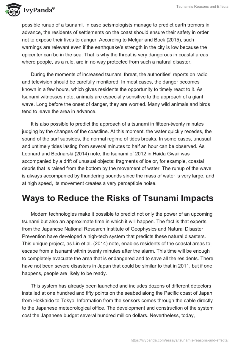 Tsunami's Reasons and Effects. Page 2