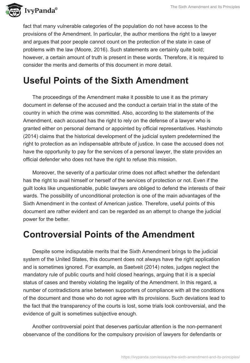 The Sixth Amendment and Its Principles. Page 2