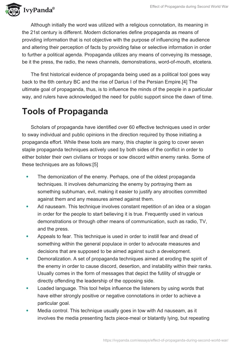 World War II Propaganda and Its Effects. Page 2