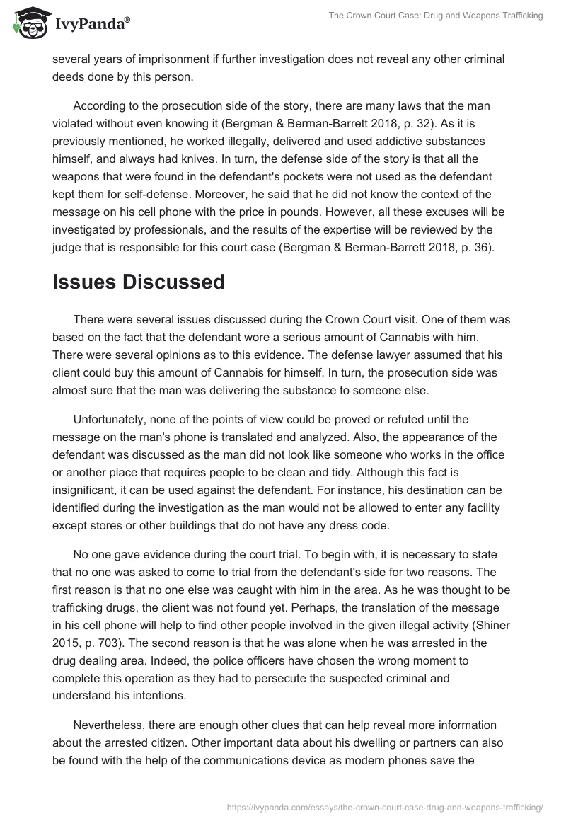 The Crown Court Case: Drug and Weapons Trafficking. Page 2