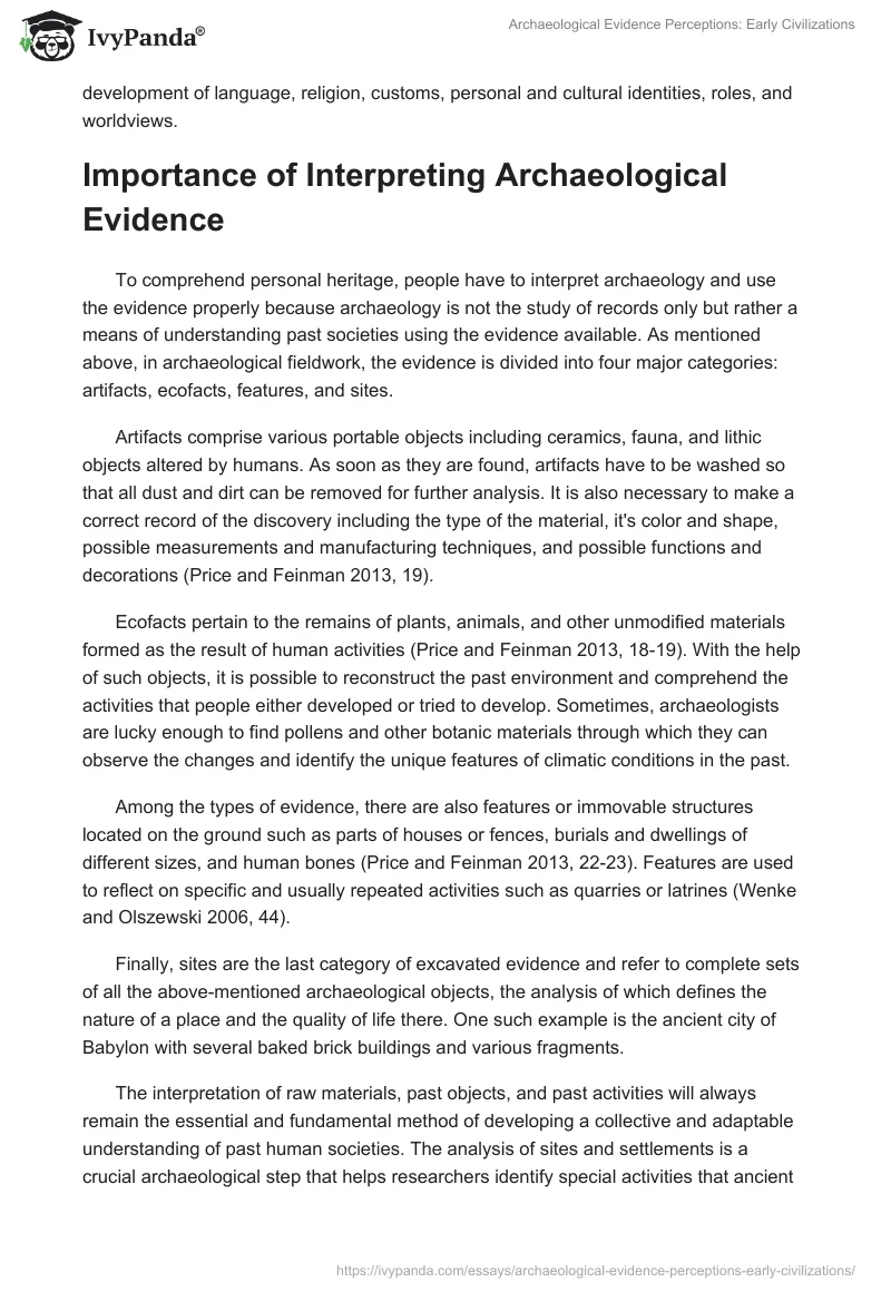 Archaeological Evidence Perceptions: Early Civilizations. Page 2