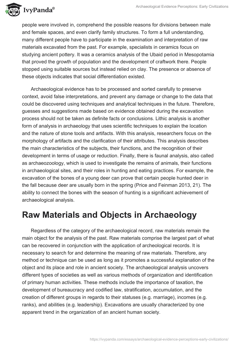 Archaeological Evidence Perceptions: Early Civilizations. Page 3