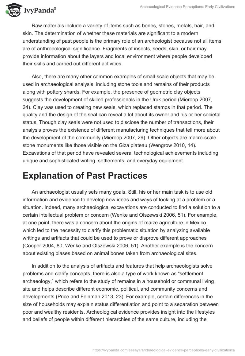 Archaeological Evidence Perceptions: Early Civilizations. Page 4