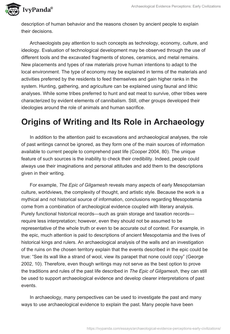 Archaeological Evidence Perceptions: Early Civilizations. Page 5