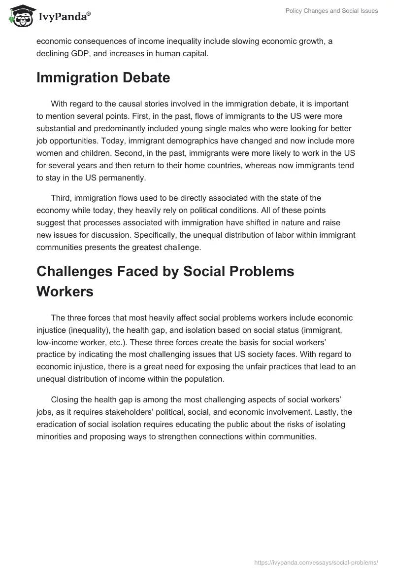 Policy Changes and Social Issues. Page 2