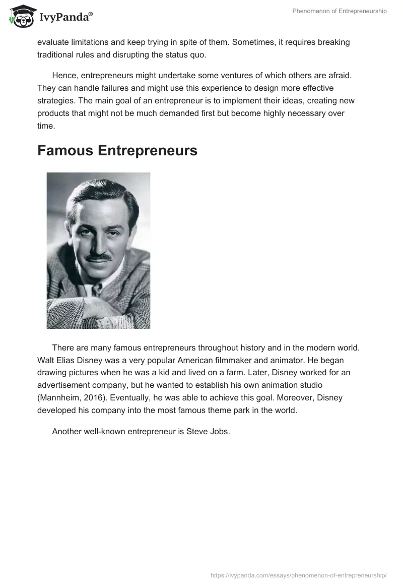 Phenomenon of Entrepreneurship. Page 2