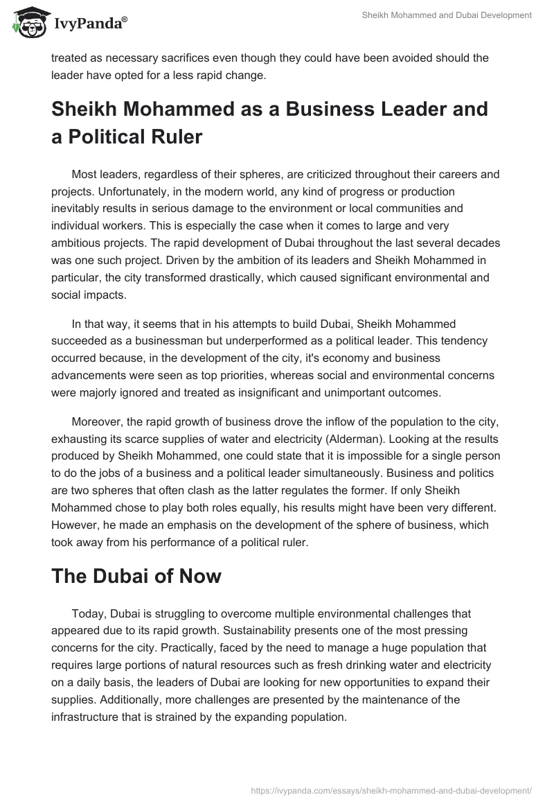 Sheikh Mohammed and Dubai Development. Page 3