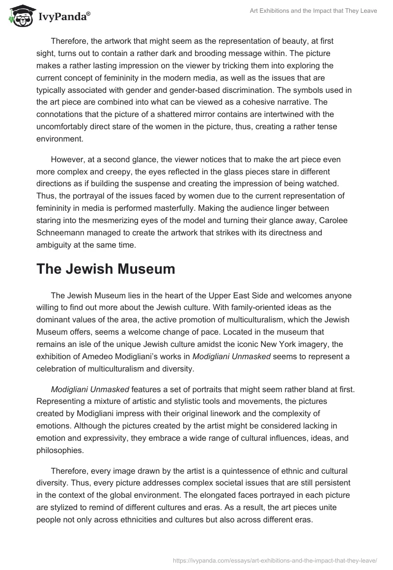 Art Exhibitions and the Impact that They Leave. Page 2