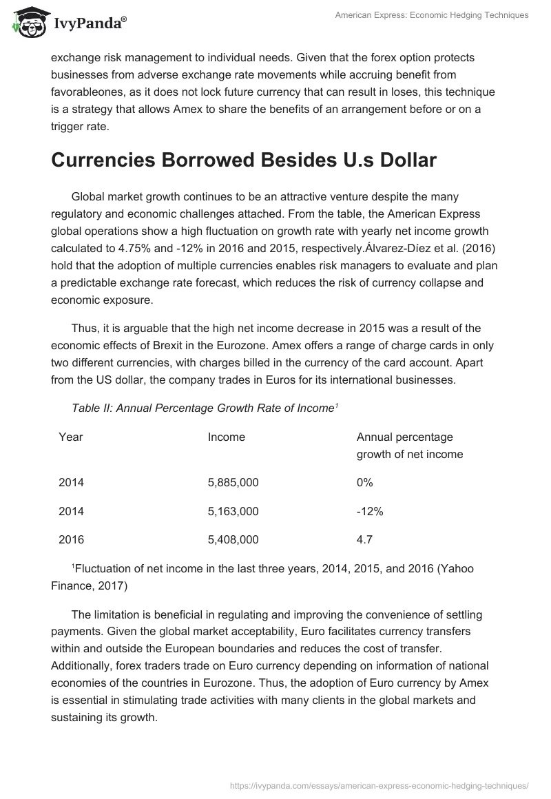 American Express: Economic Hedging Techniques. Page 4