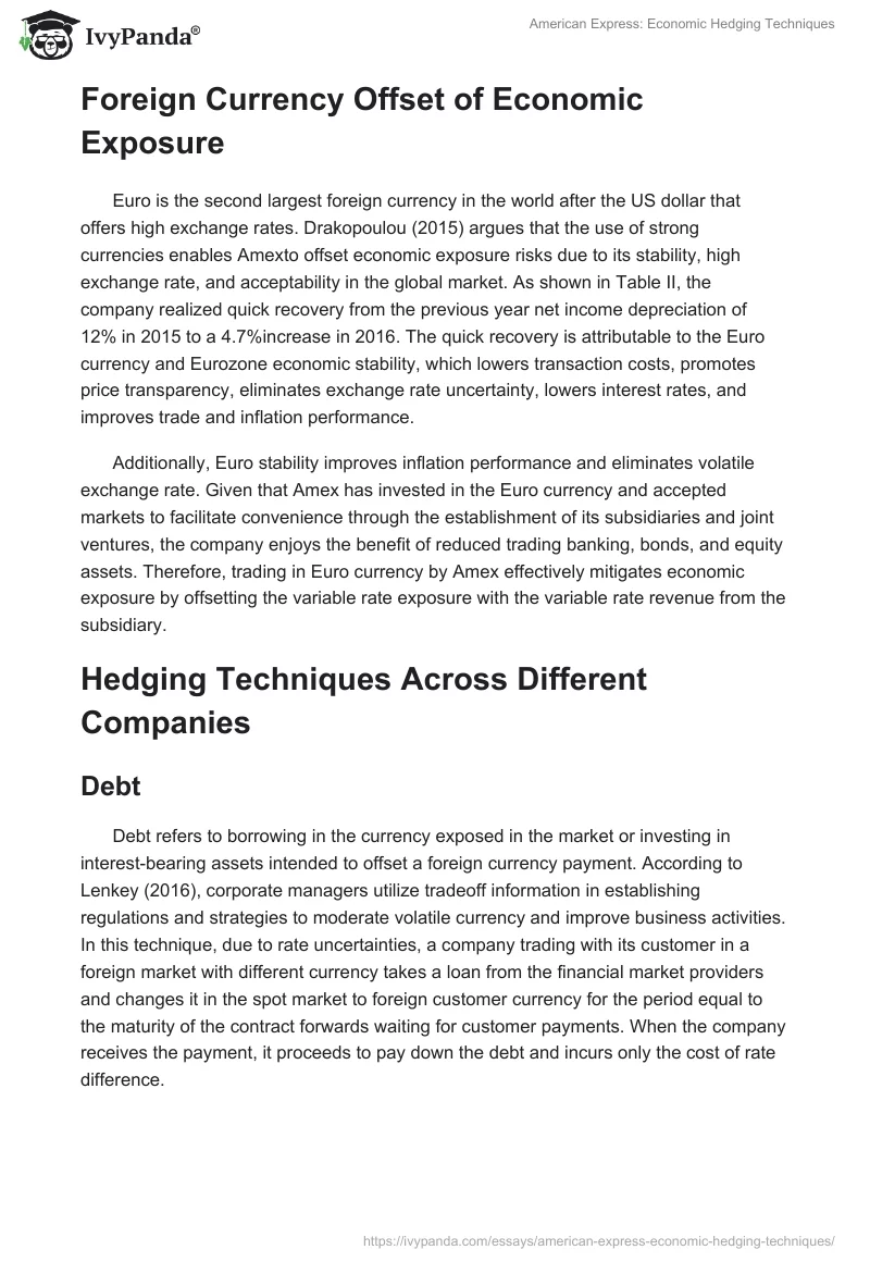 American Express: Economic Hedging Techniques. Page 5