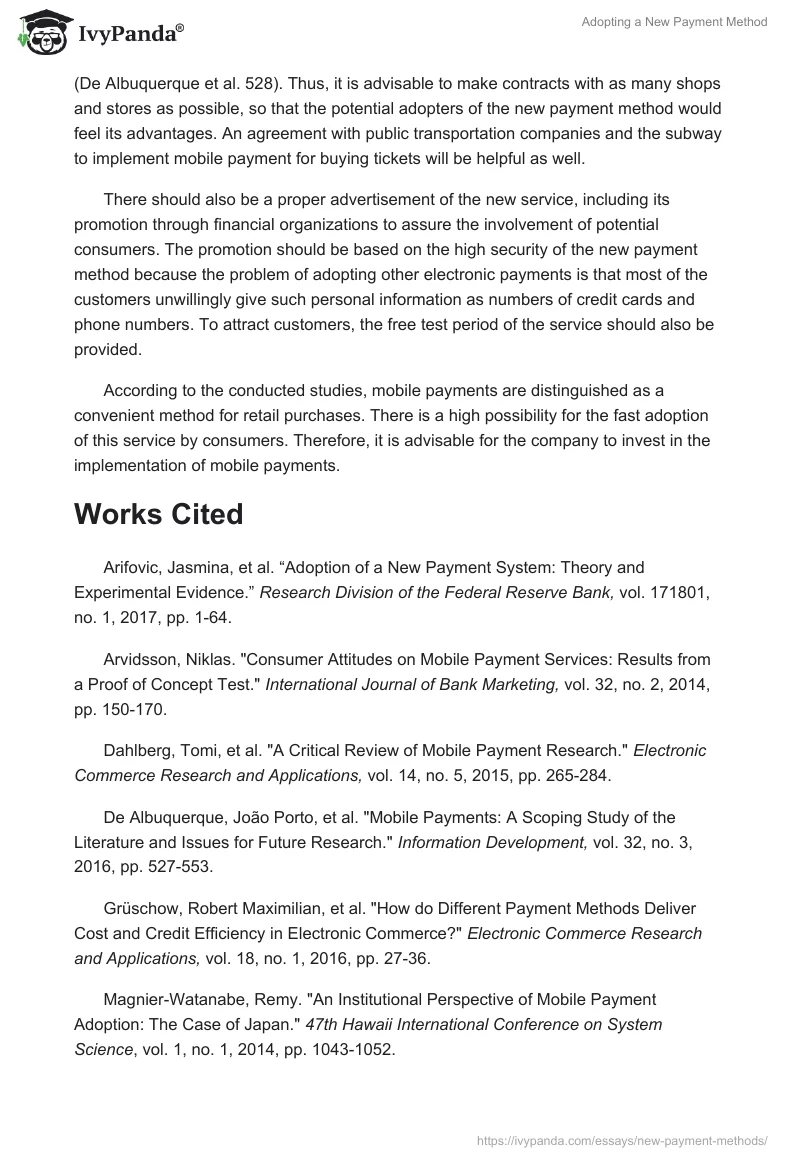 Adopting a New Payment Method. Page 3