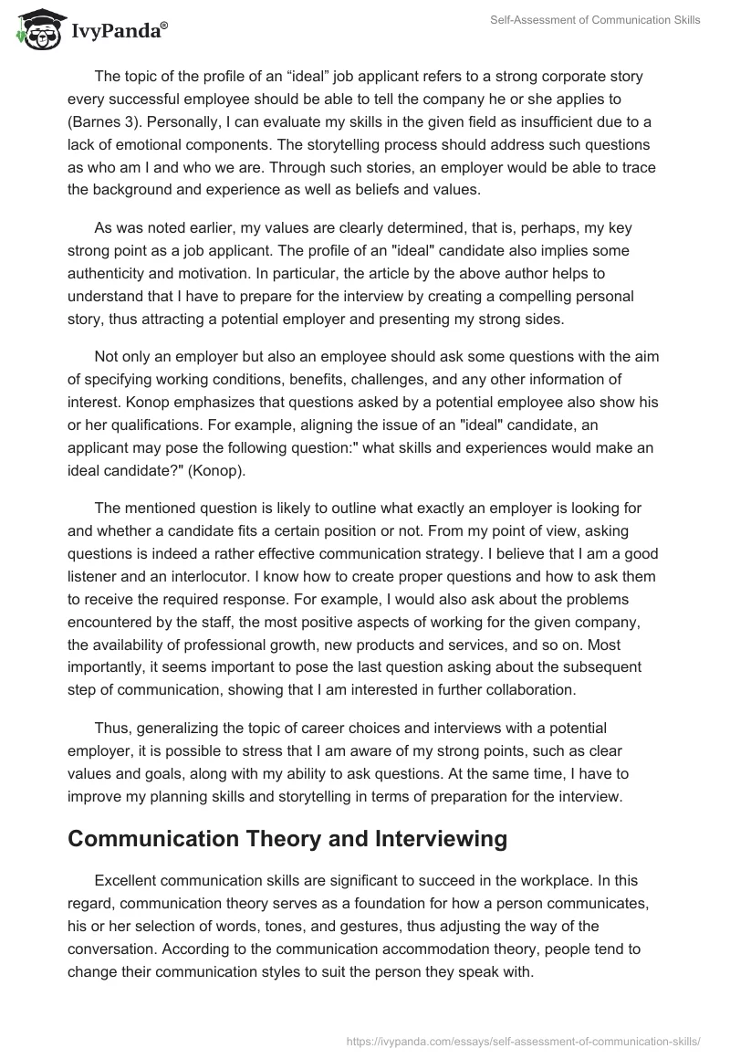 Self-Assessment of Communication Skills. Page 2