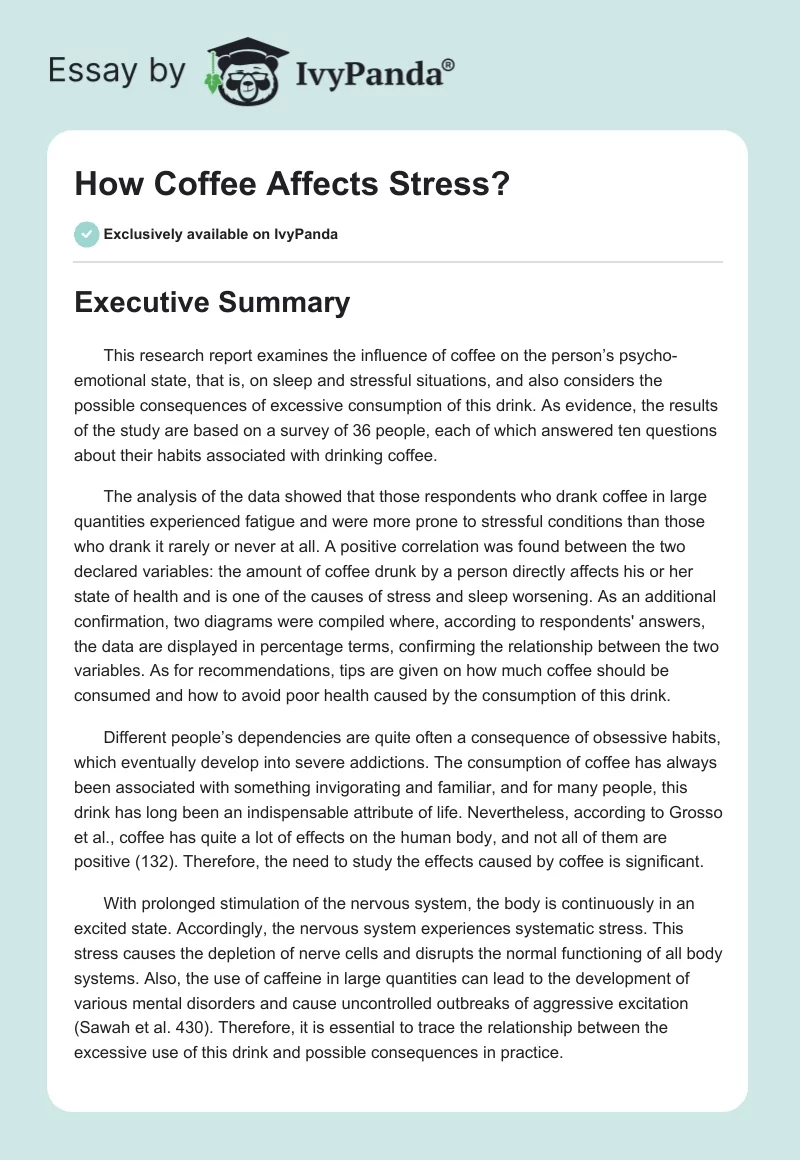 How Coffee Affects Stress?. Page 1