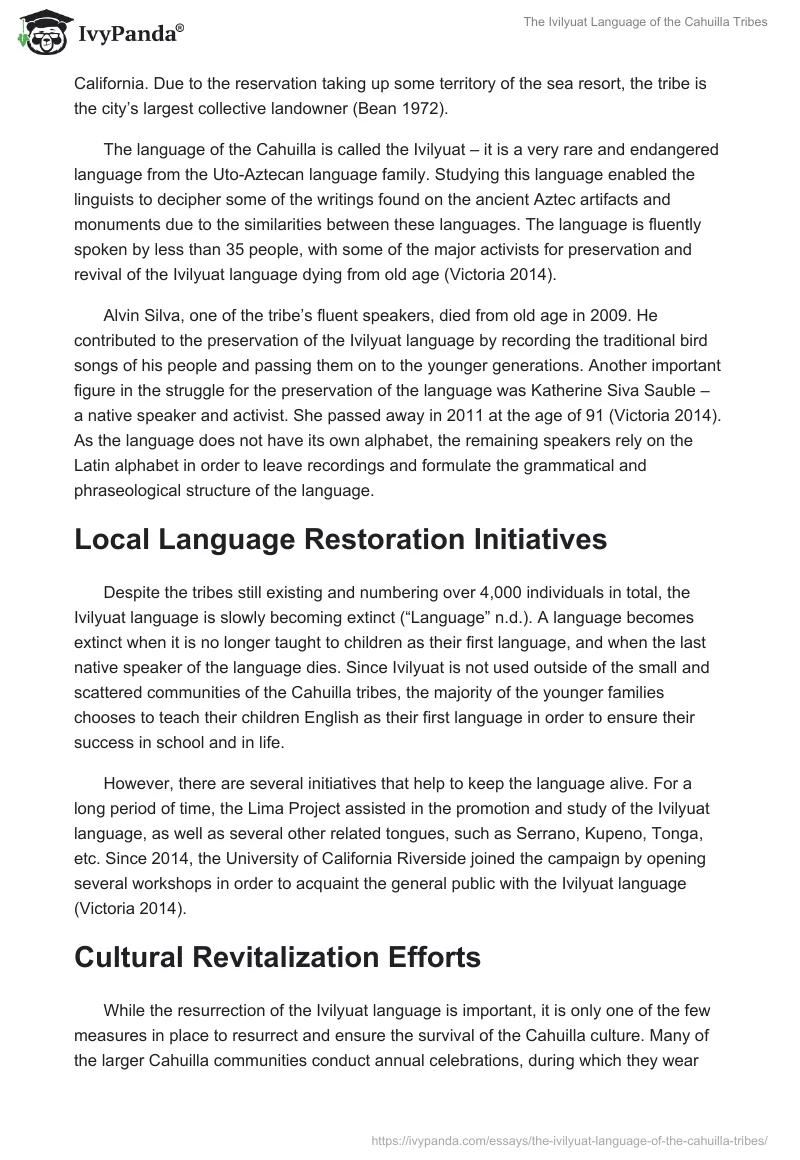 The Ivilyuat Language of the Cahuilla Tribes. Page 2