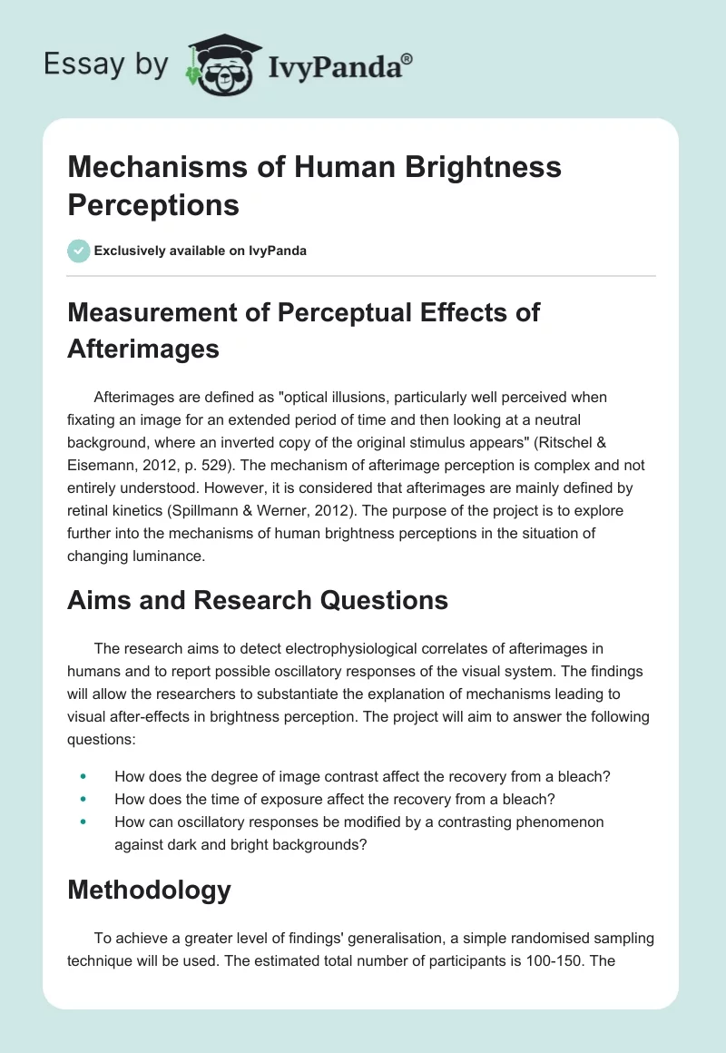 Mechanisms of Human Brightness Perceptions. Page 1