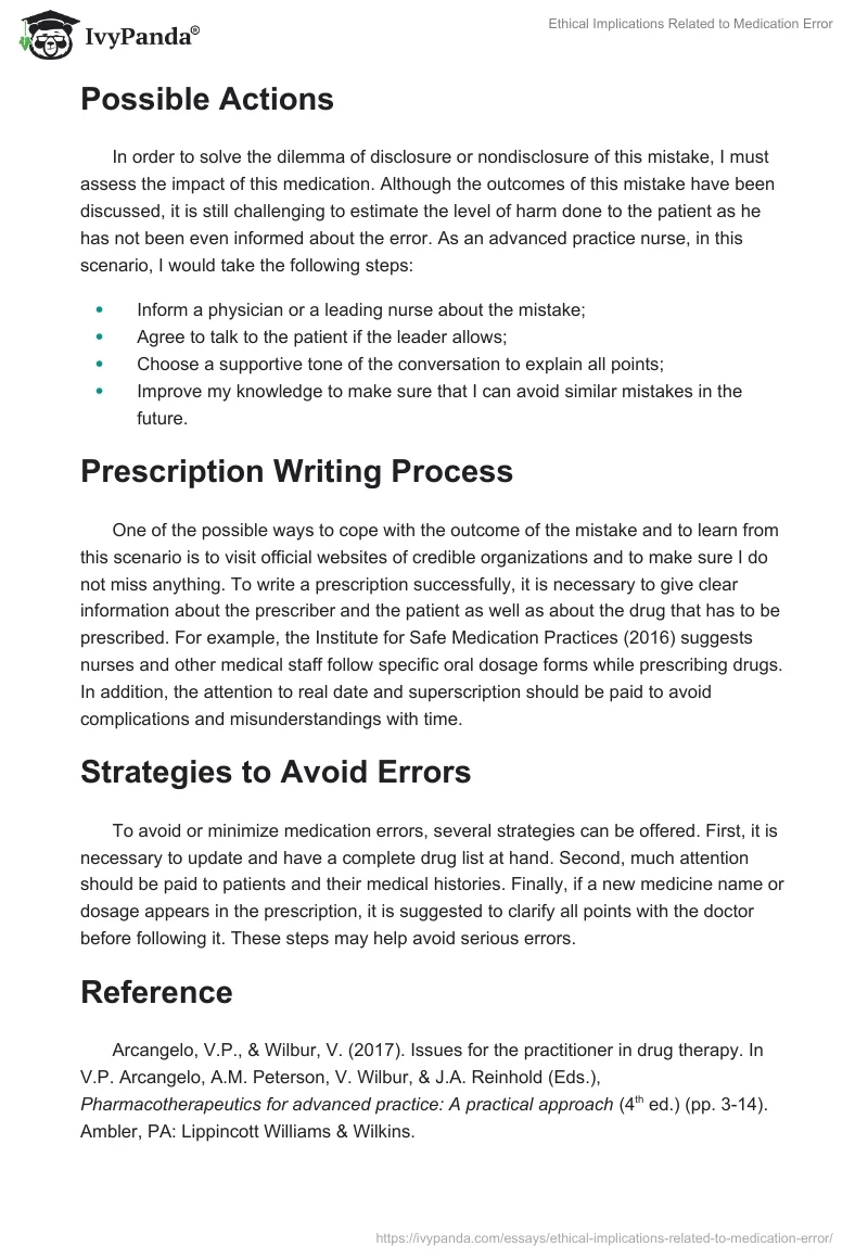 Ethical Implications Related to Medication Error. Page 3