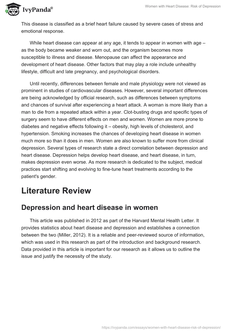Women with Heart Disease: Risk of Depression. Page 4