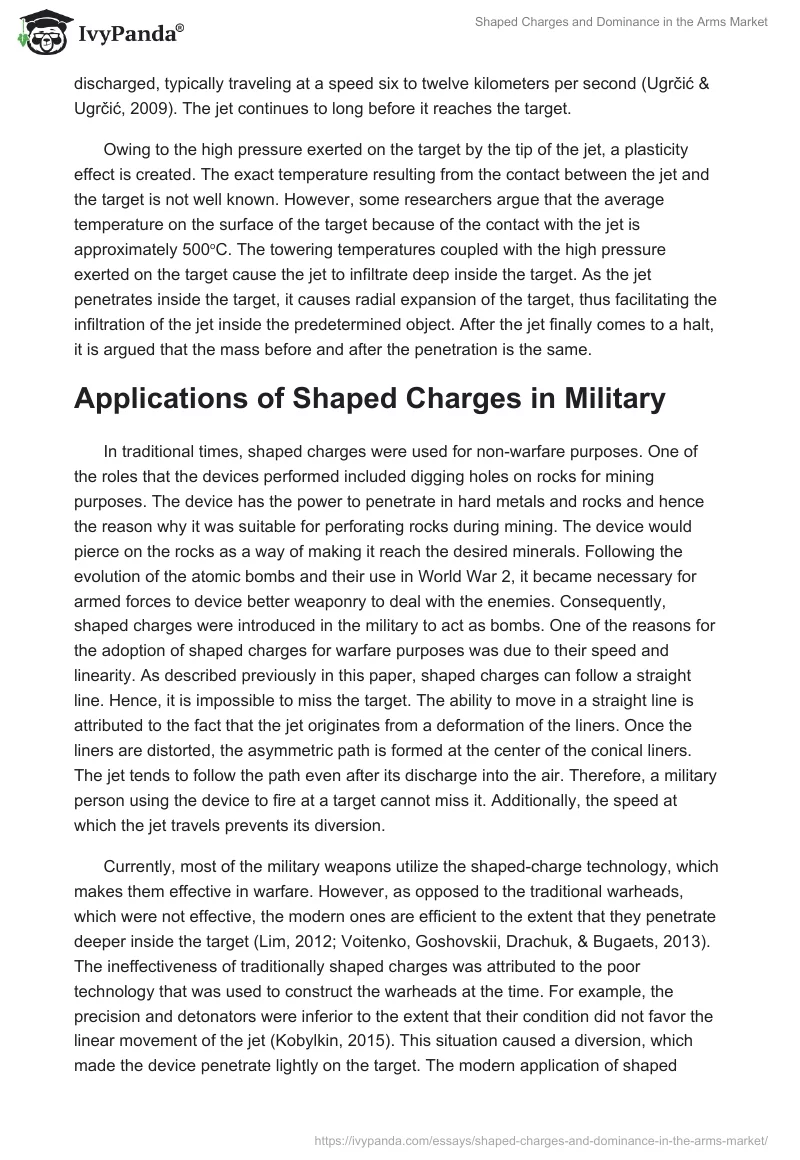 Shaped Charges and Dominance in the Arms Market. Page 3