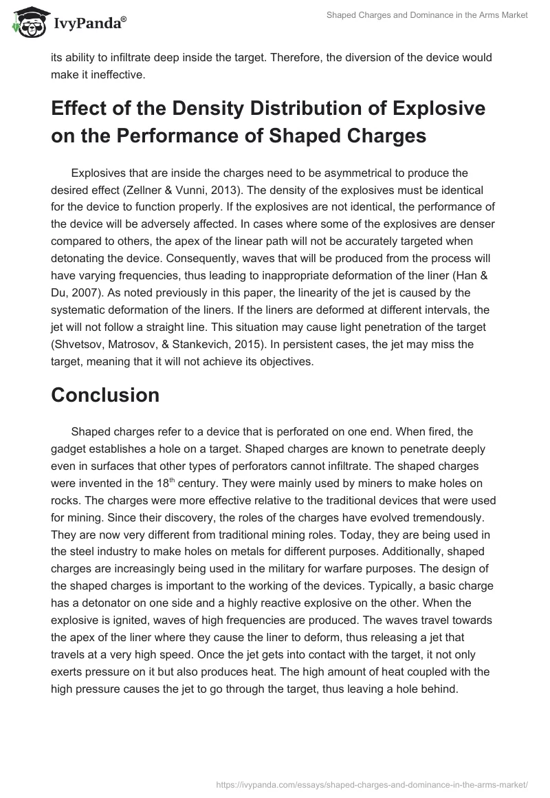 Shaped Charges and Dominance in the Arms Market. Page 5