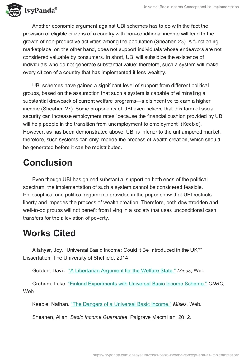 Universal Basic Income Concept and Its Implementation. Page 2