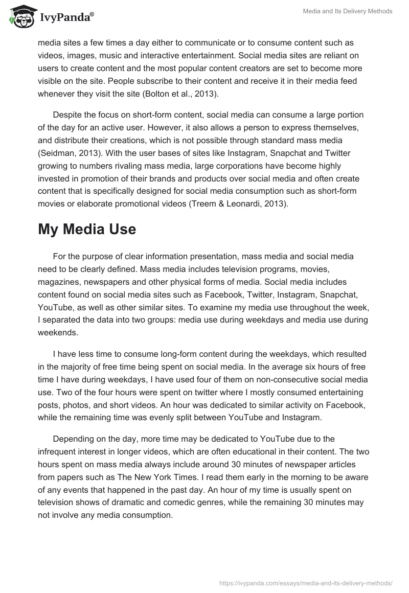 Media and Its Delivery Methods. Page 2