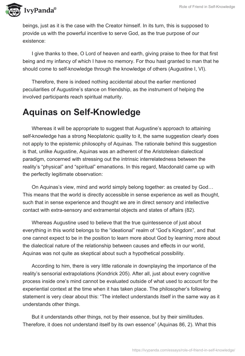 Role of Friend in Self-Knowledge. Page 4