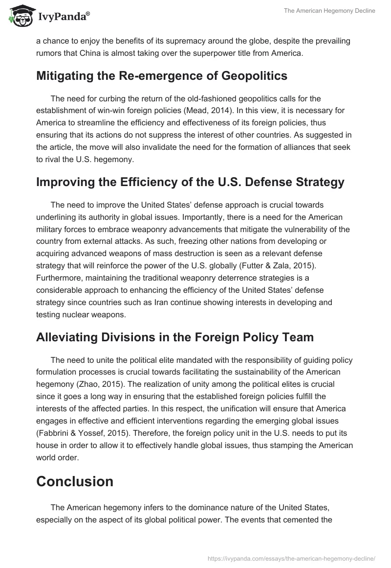 The American Hegemony Decline. Page 3