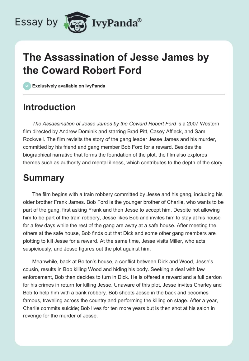 The Assassination of Jesse James by the Coward Robert Ford. Page 1