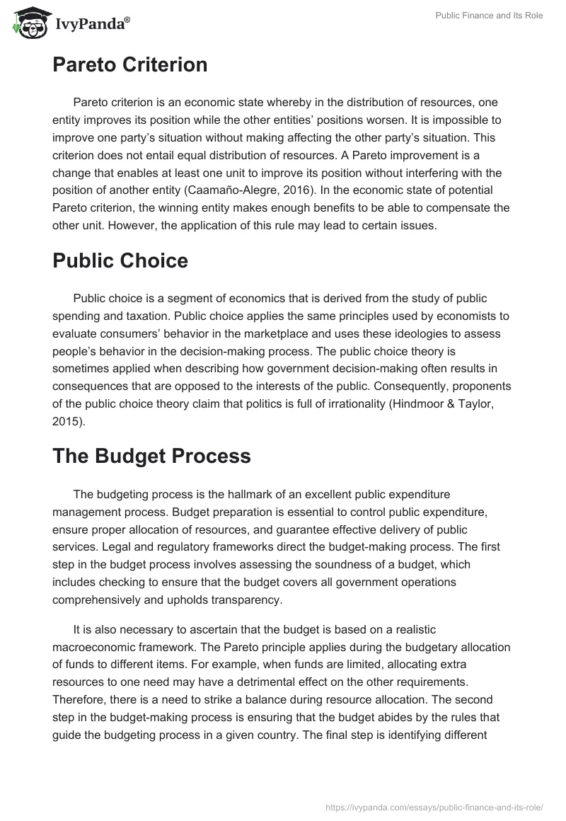 Public Finance and Its Role. Page 2