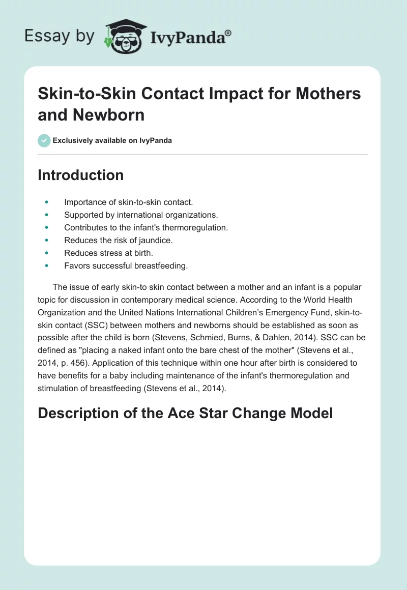 Skin-to-Skin Contact Impact for Mothers and Newborn. Page 1