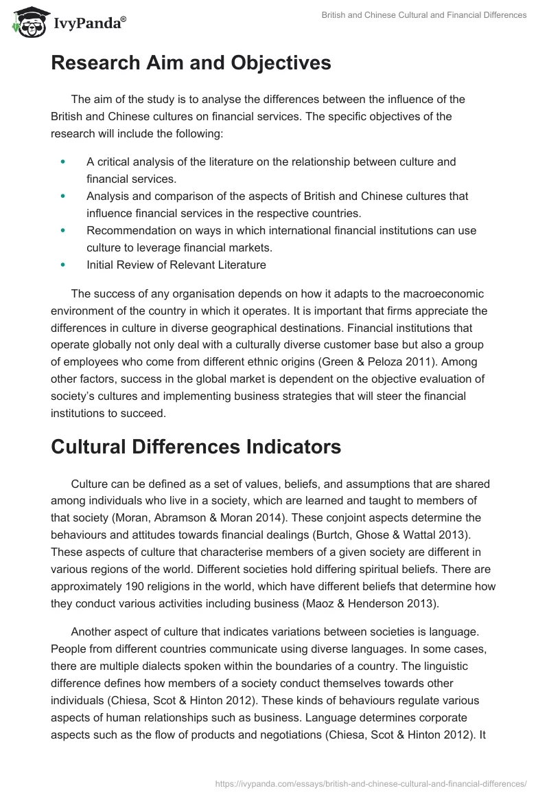 British and Chinese Cultural and Financial Differences. Page 3