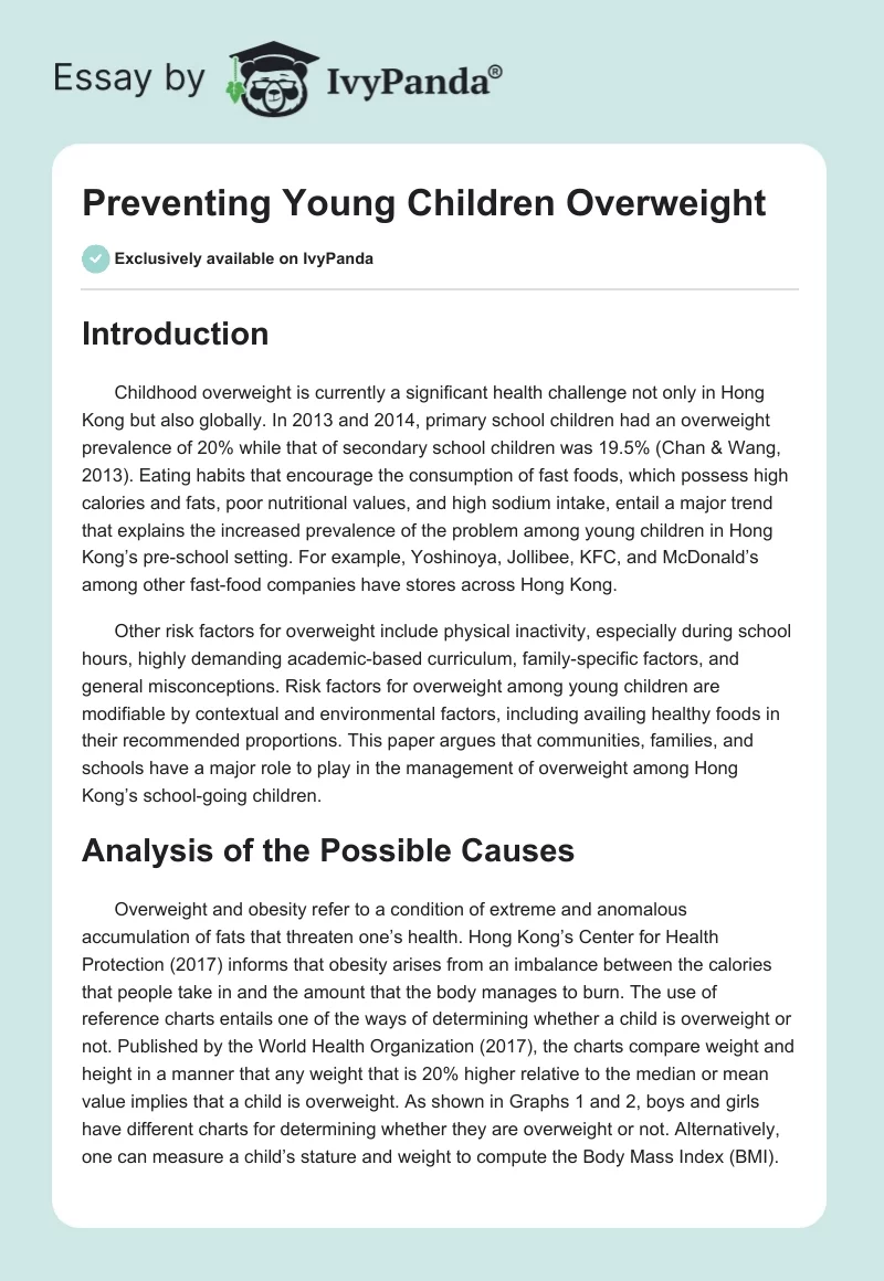 Preventing Young Children Overweight. Page 1