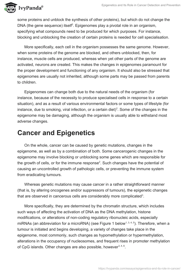 Epigenetics and Its Role in Cancer Detection and Prevention. Page 2