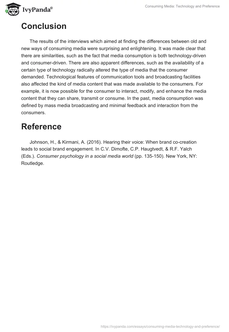Consuming Media: Technology and Preference. Page 5
