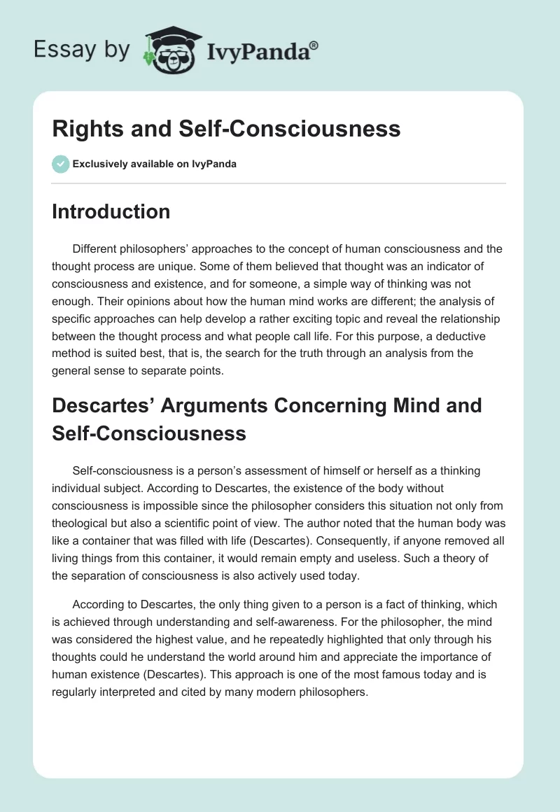 Rights and Self-Consciousness. Page 1