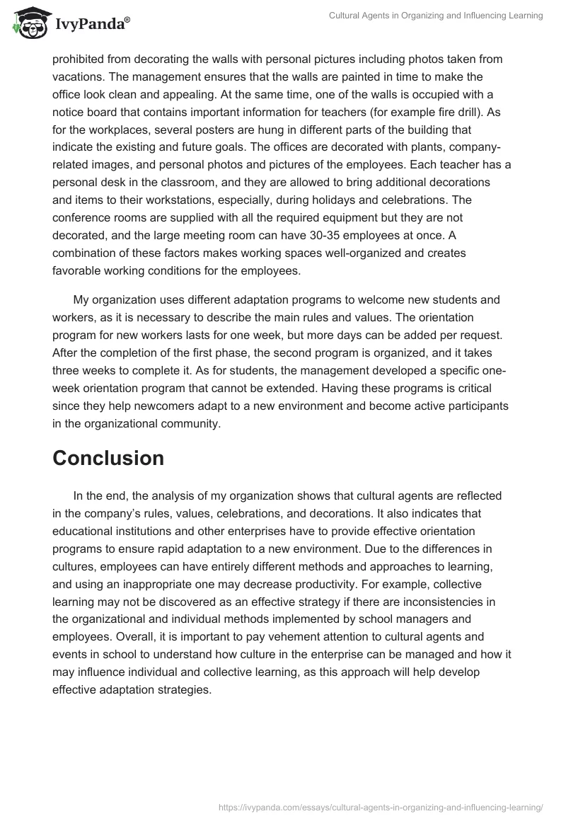 Cultural Agents in Organizing and Influencing Learning. Page 2