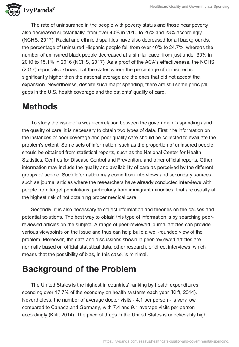 Healthcare Quality and Governmental Spending. Page 2