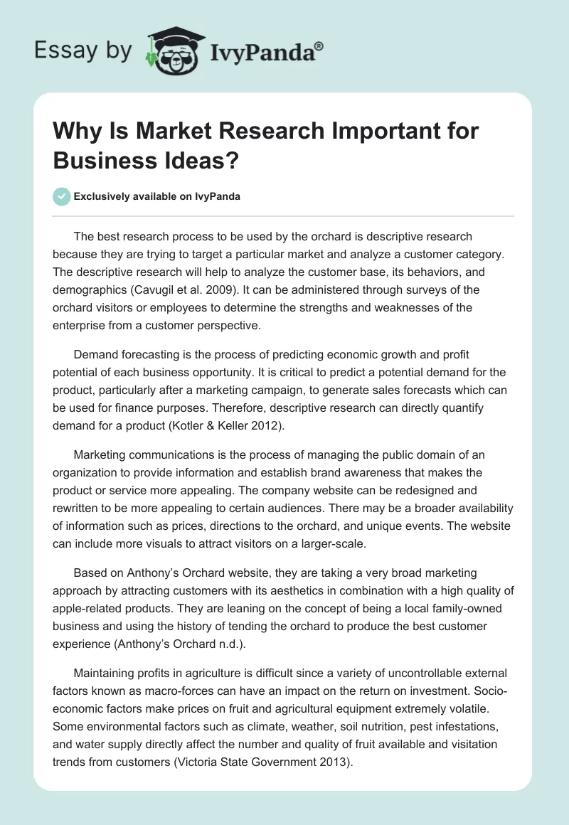 Why Is Market Research Important for Business Ideas?. Page 1