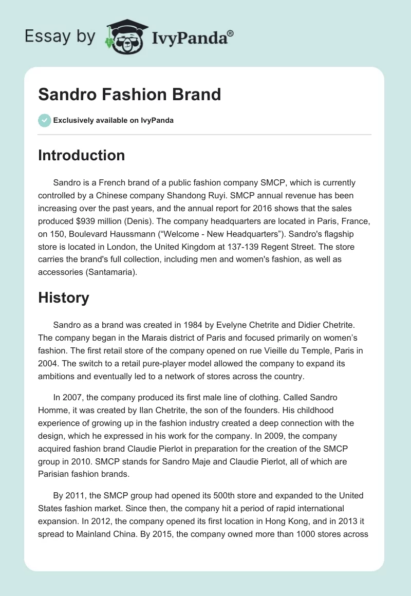 Sandro Fashion Brand. Page 1